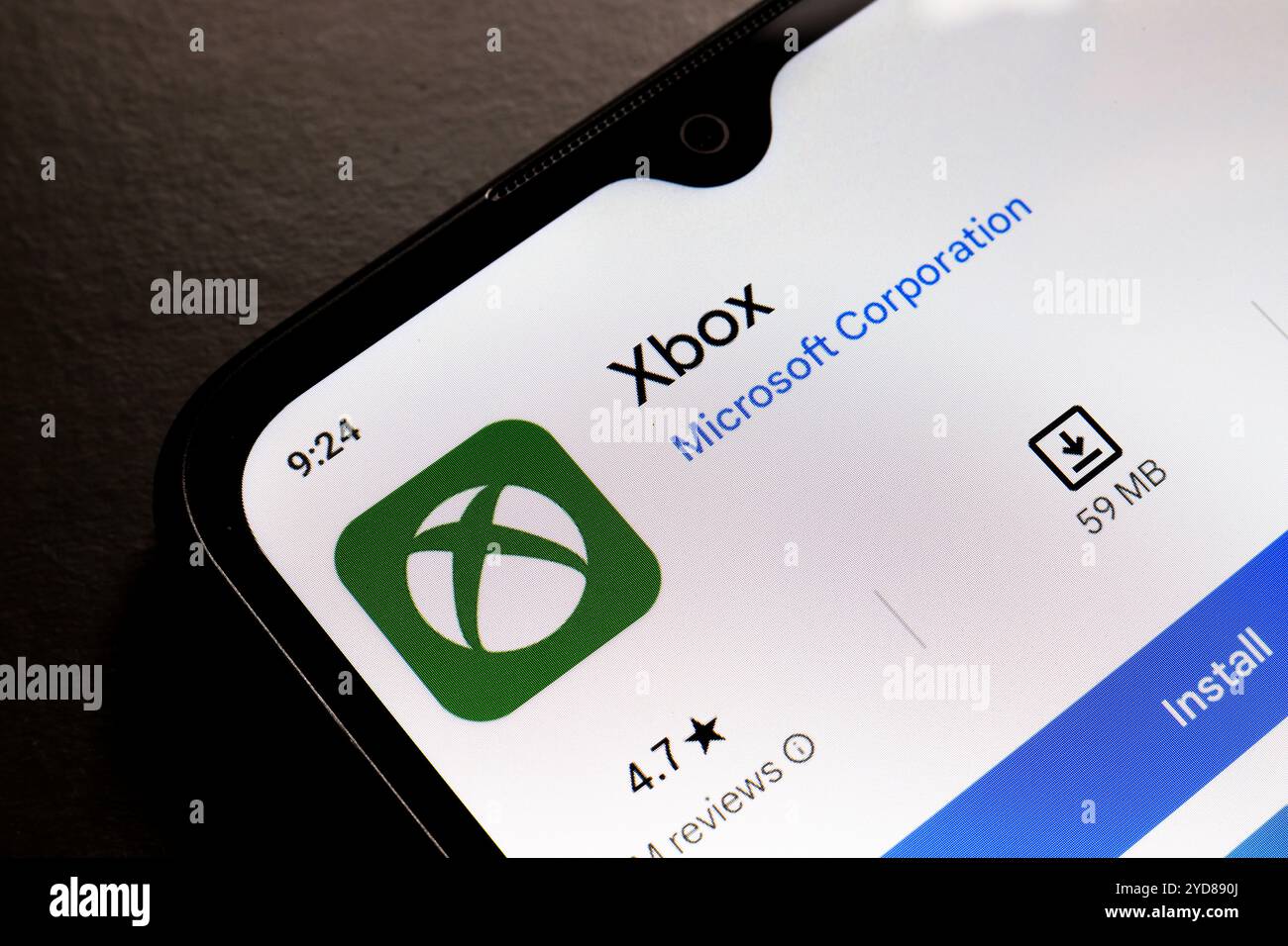 October 25, 2024, Brazil. In this photo illustration, the Xbox app logo is displayed on a smartphone screen Stock Photo