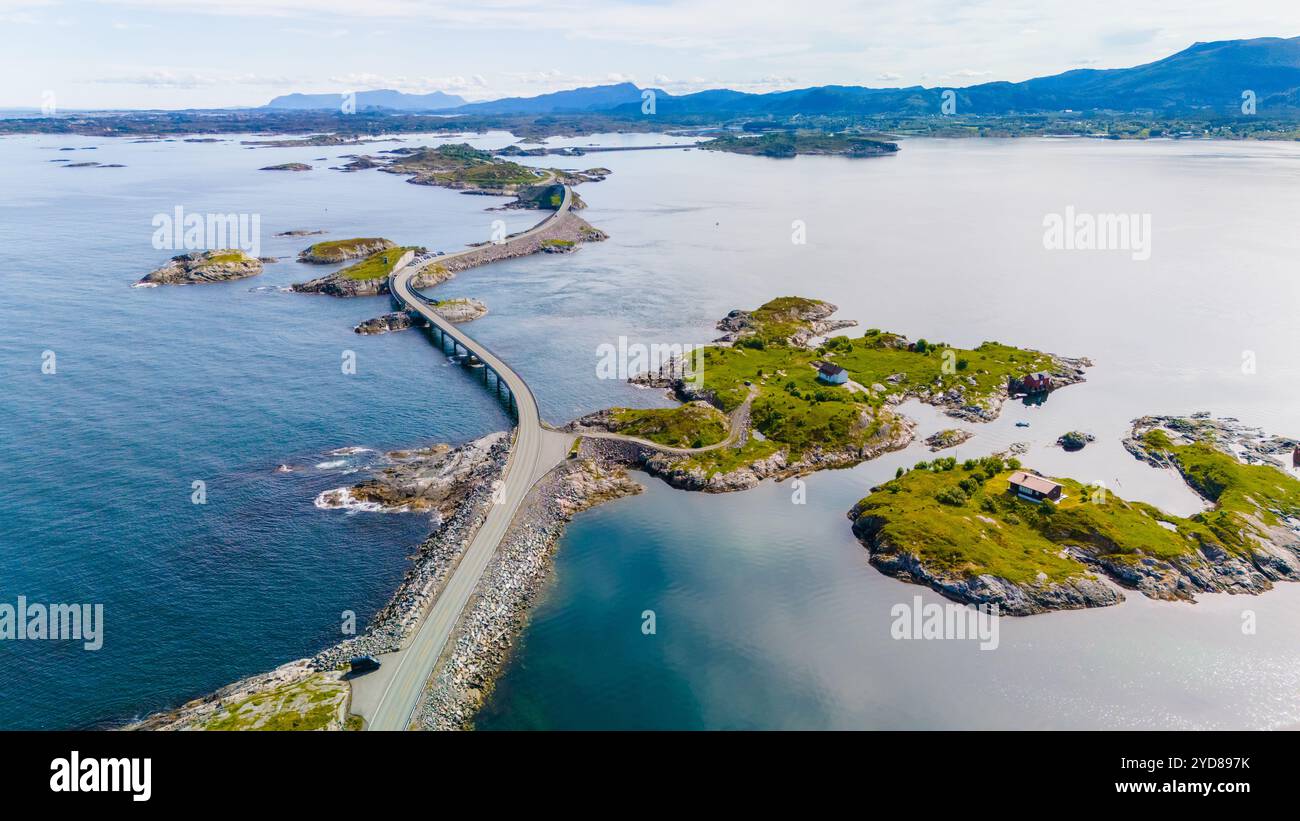 Aerial View of Atlantic Road Bridge in Norway Stock Photo - Alamy
