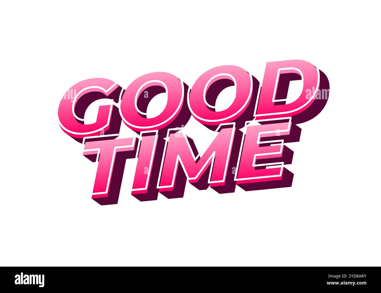 Good time. Text effect design in modern colors with 3D look effect ...
