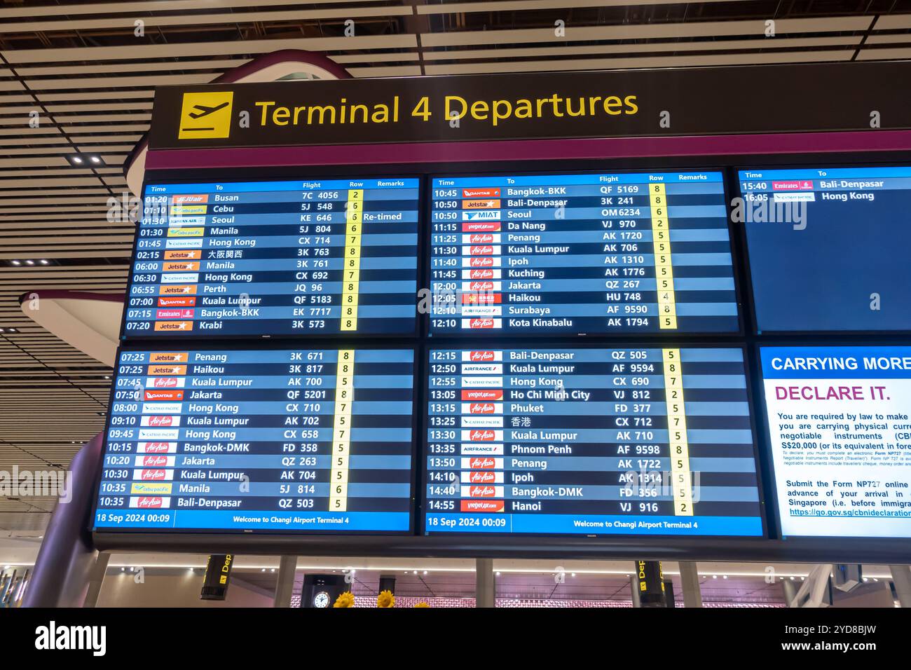 Singapore Changi Airport Terminal 4 departures flights information ...