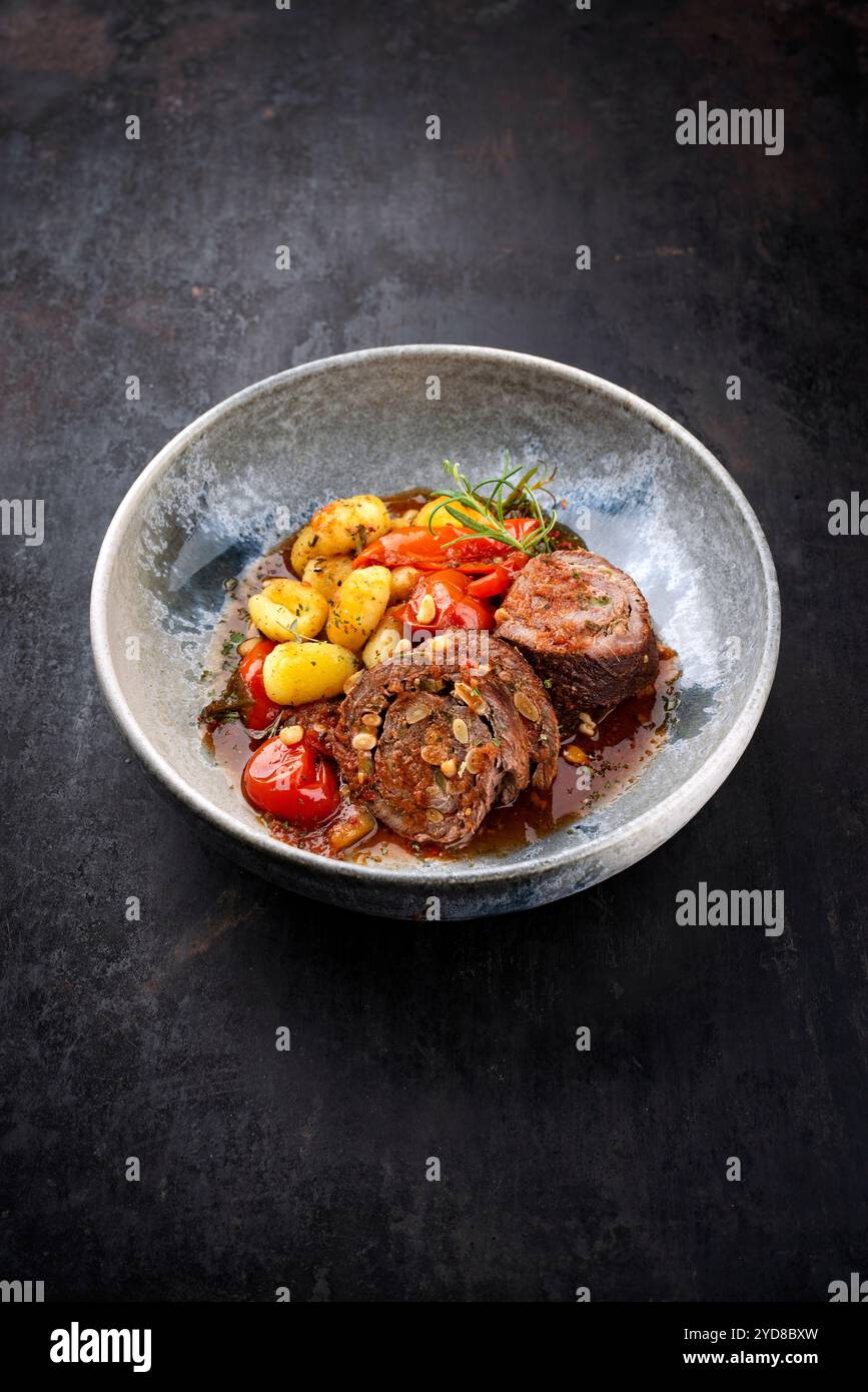Photo inspiration: Fresh Look at Traditional Slow Cooked German Wagyu Beef Roulades With Vegetable And
