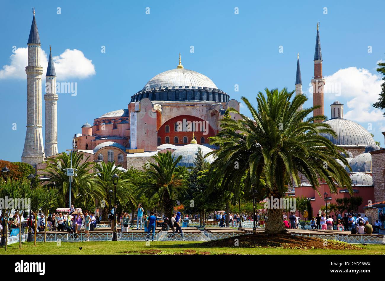 The view of Hagia Sophia from Sultan Ahmet Park, Istanbul Stock Photo ...