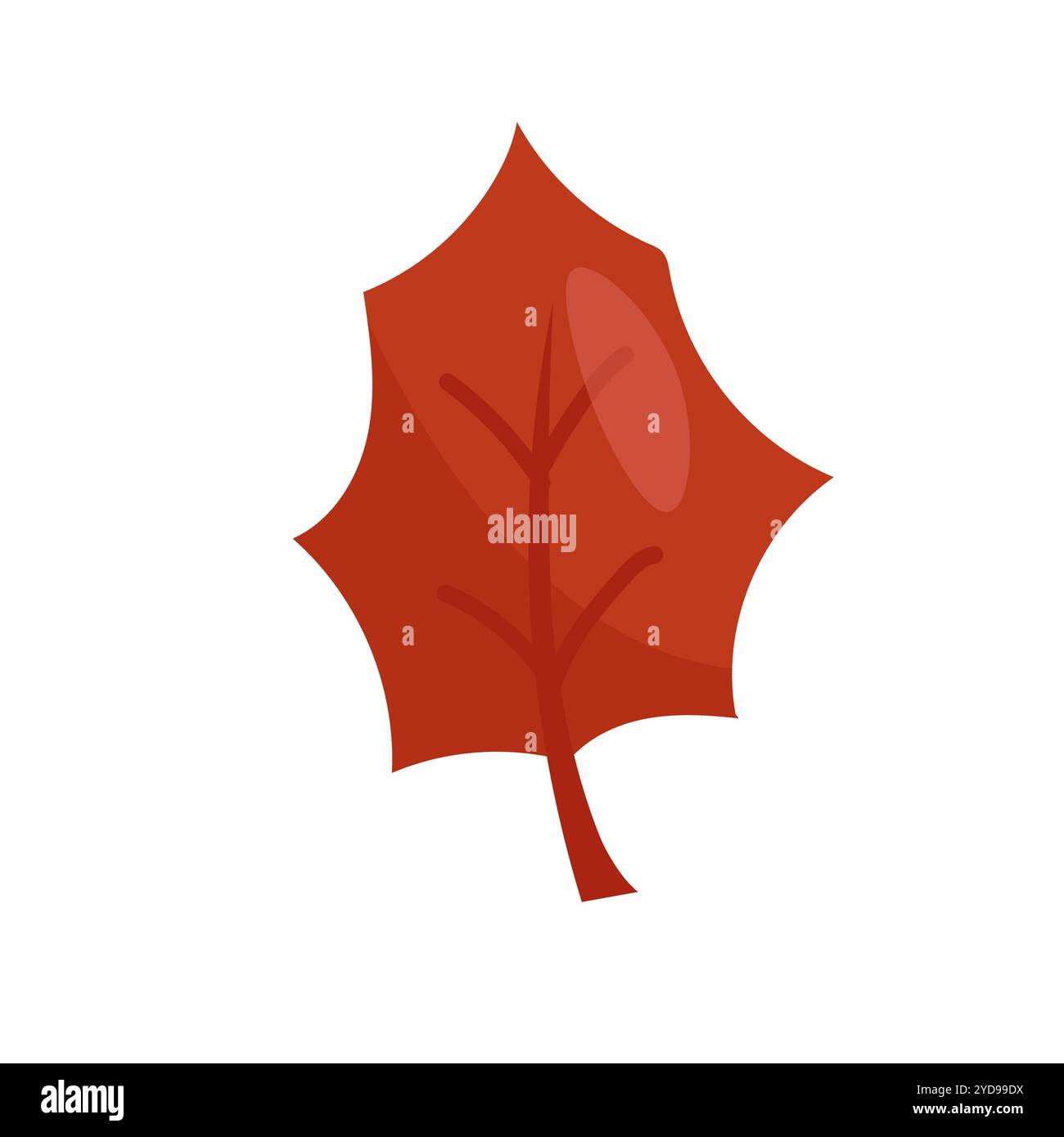 Orange autumn leaf on a white background. Vector illustration Stock ...