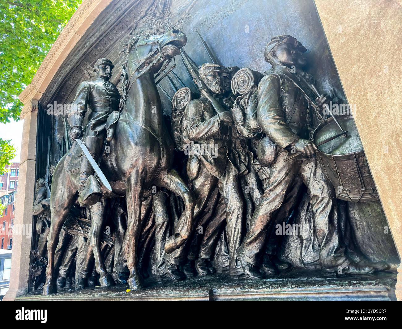 Memorial to Shaw and the 54th Regiment: Boston's Tribute to African American Heroism Stock Photo