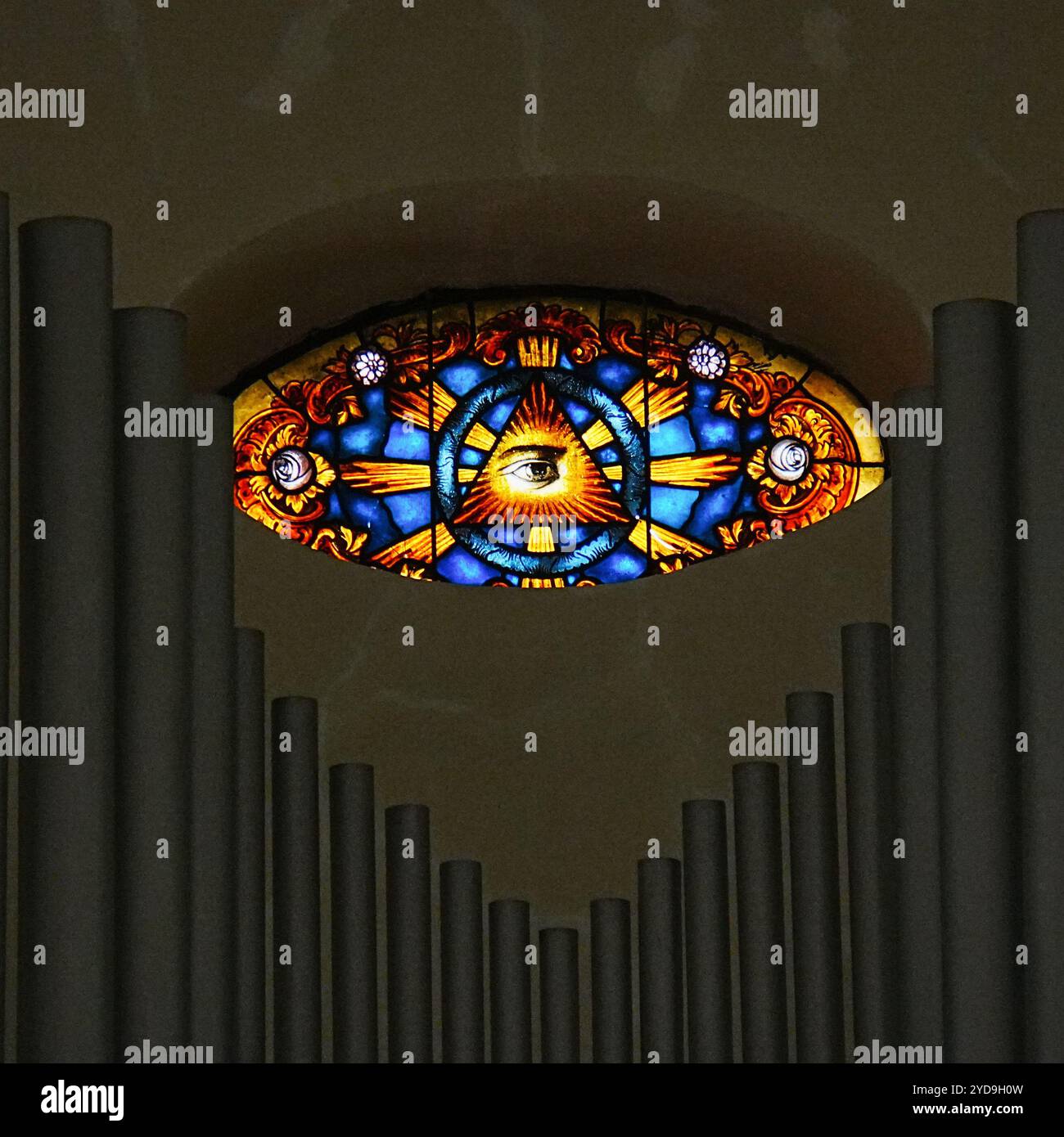 Eye of God; Catholic parish church of St. Genesius, RiedbÃ¶hringen ...