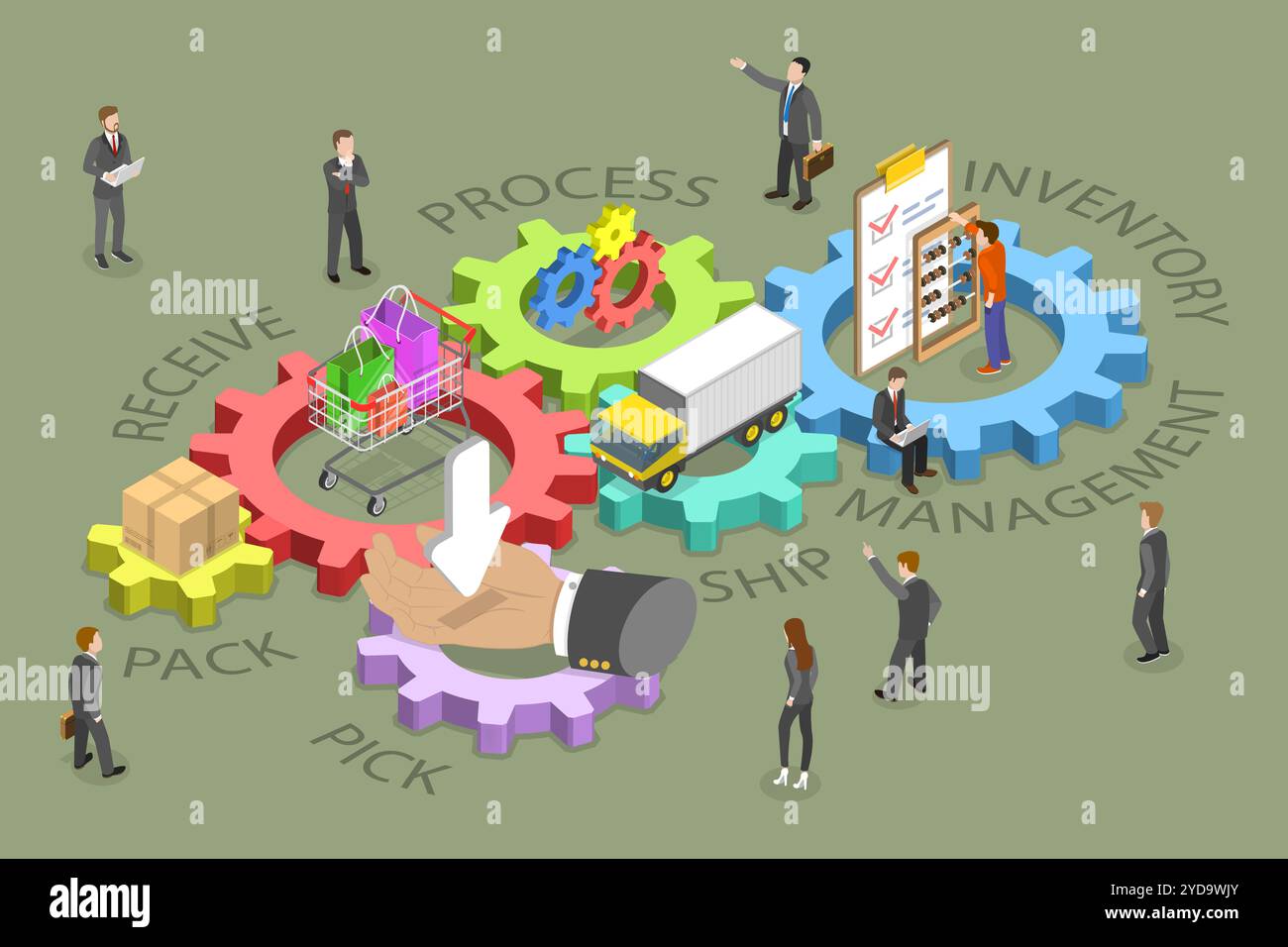 3D Isometric Flat Conceptual Illustration of Ecommerce Fulfillment ...
