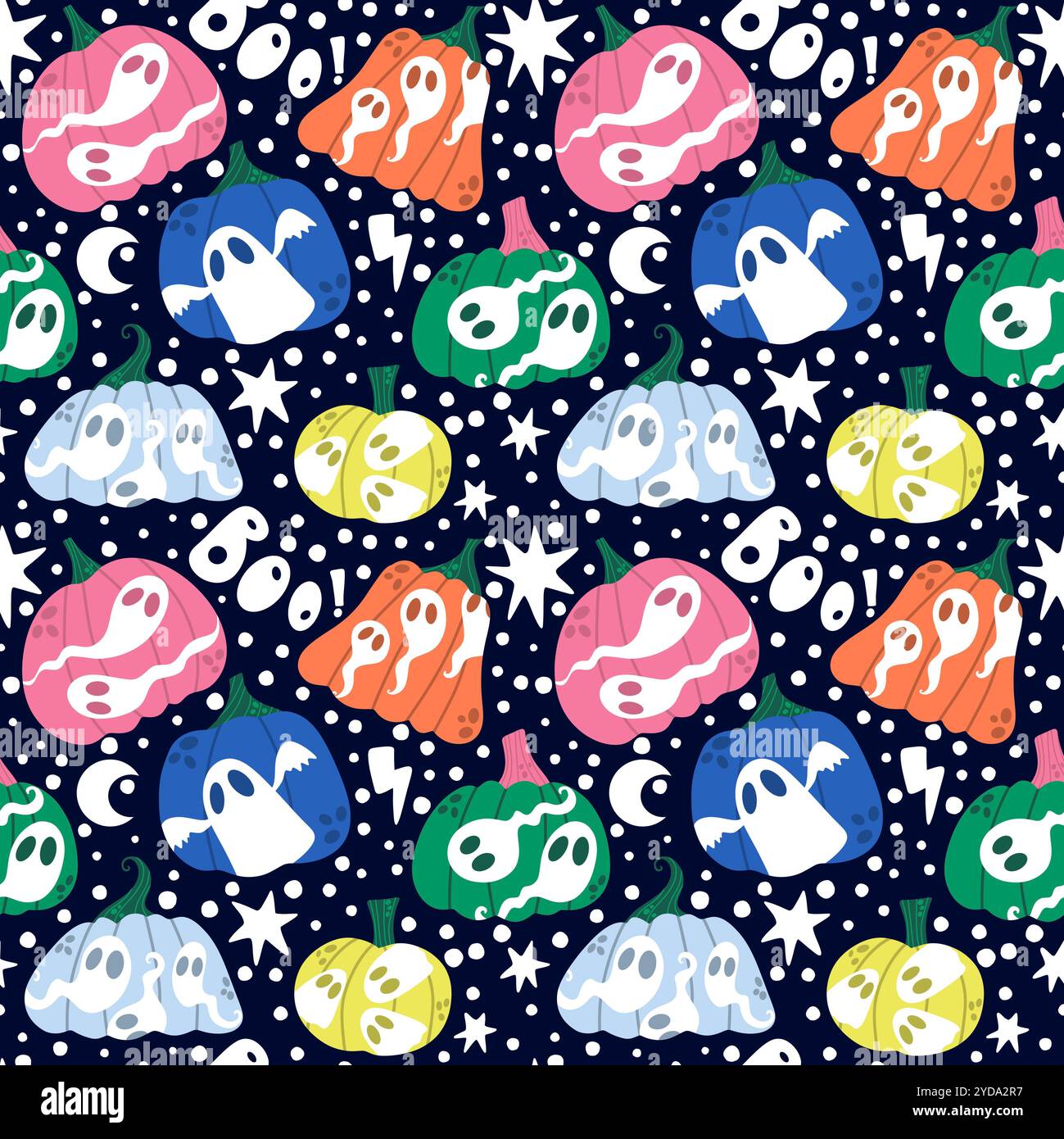 Halloween ghost seamless cartoon pattern for wrapping paper and fabrics ...