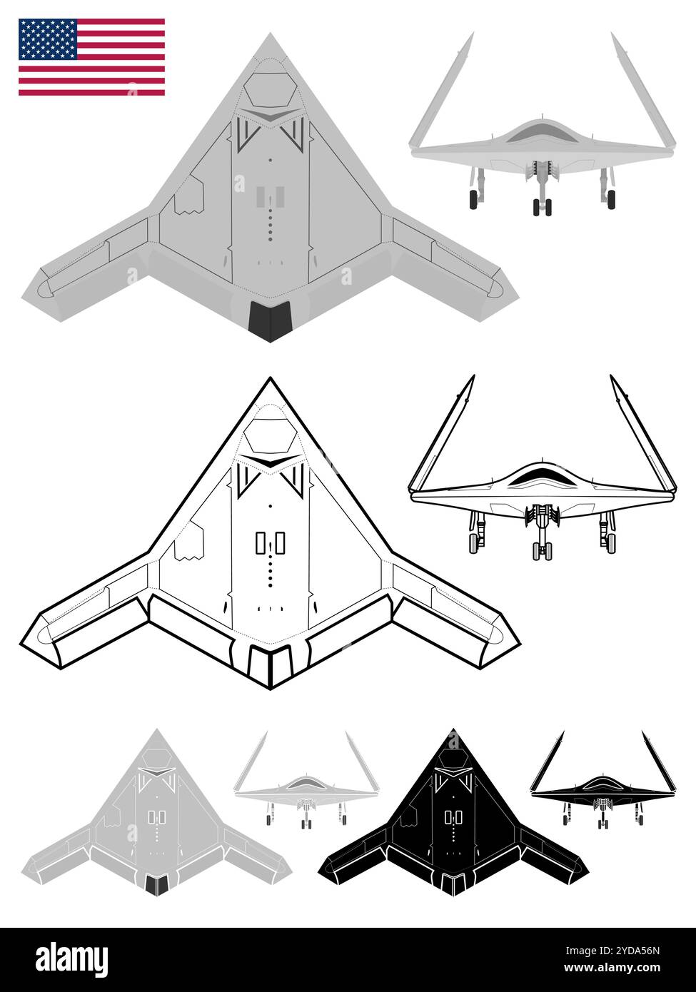 Military drone UAV concept USA vector