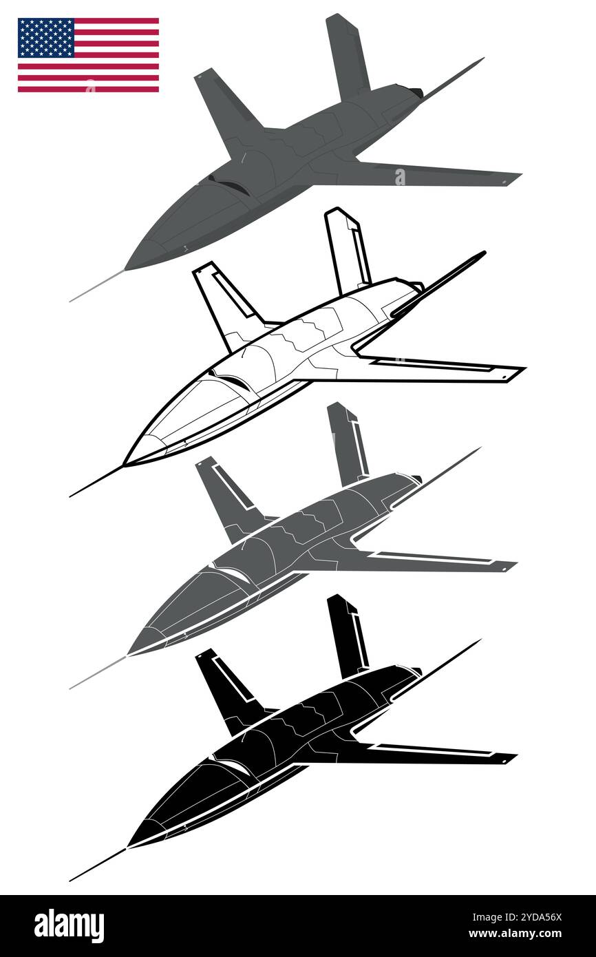 Military drone marine UAV 3D vector