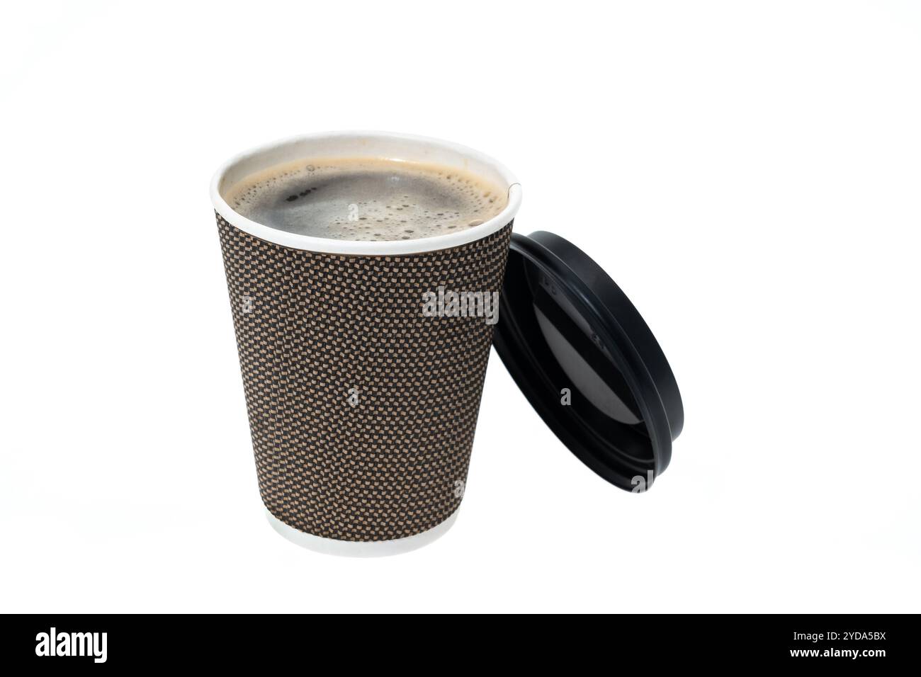 Disposable paper coffee cup on white background Stock Photo