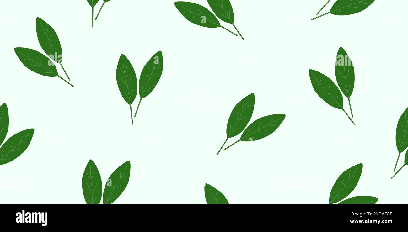 Seamless pattern with fresh spinach leaves on light green background ...