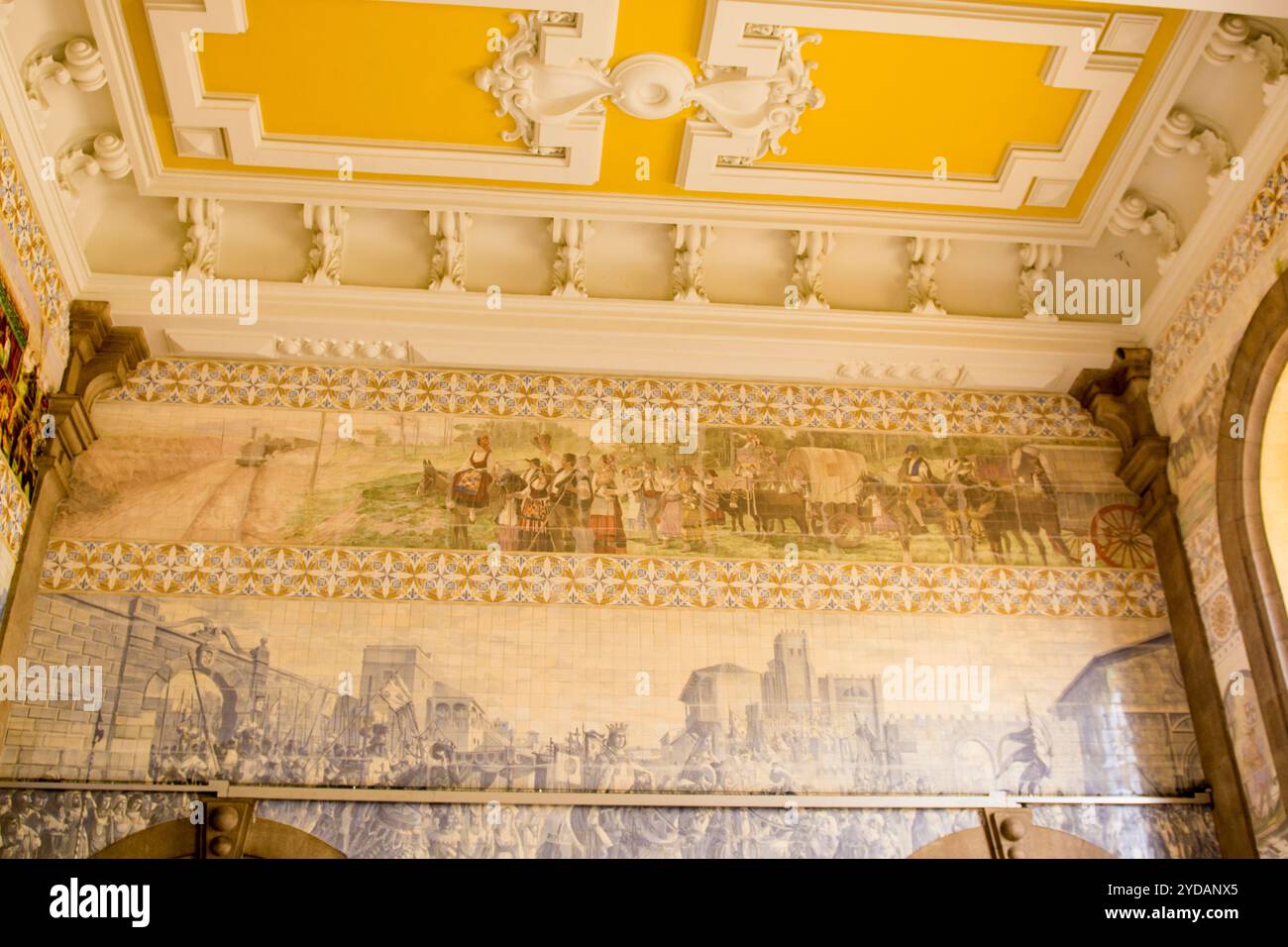 Interior of Saint Benedict Train Station (Estacao de Sao Bento). Porto, Portugal. Stock Photo