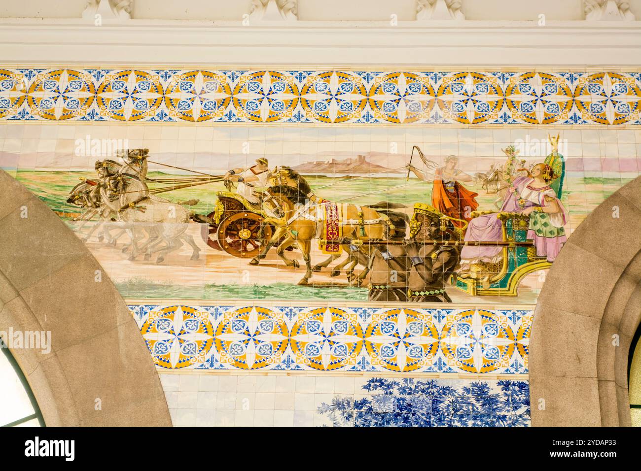 Interior of Saint Benedict Train Station (Estacao de Sao Bento). Porto, Portugal. Stock Photo