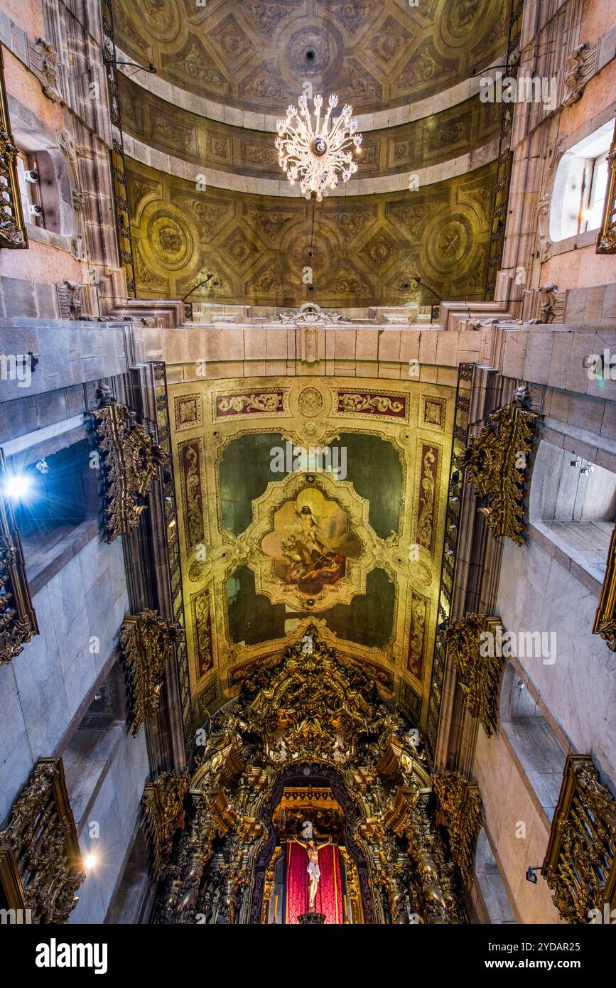 Interior ceiling of Church of Our Lady of Carmo (Igreja do Carmo), Porto, Portugal. Stock Photo