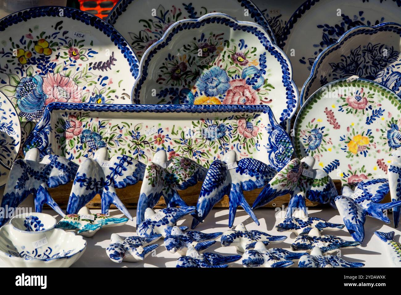 Souvenirs cloth, crafts, Porto, Portugal. Stock Photo