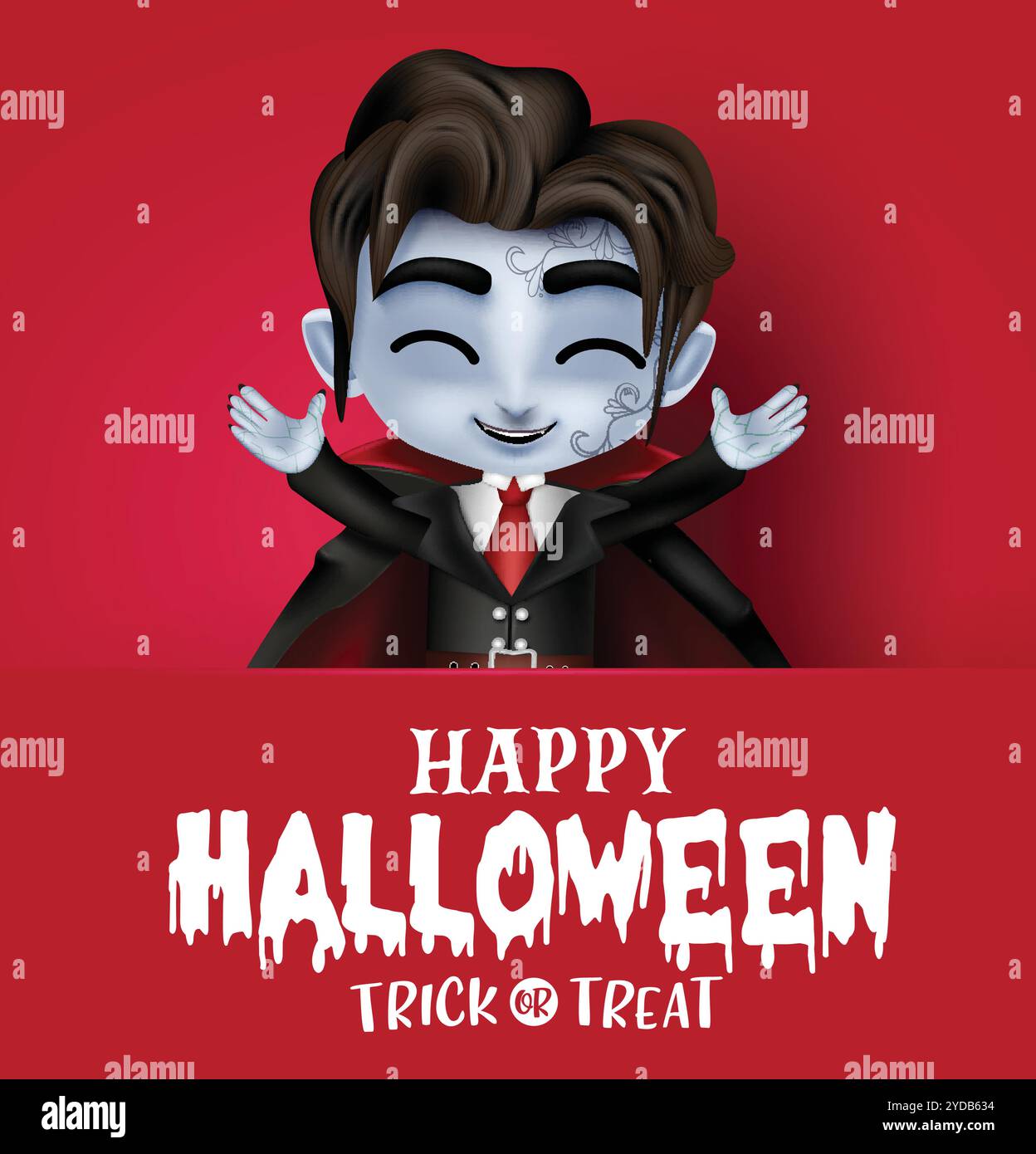 Halloween vampire character vector template design. Happy halloween ...
