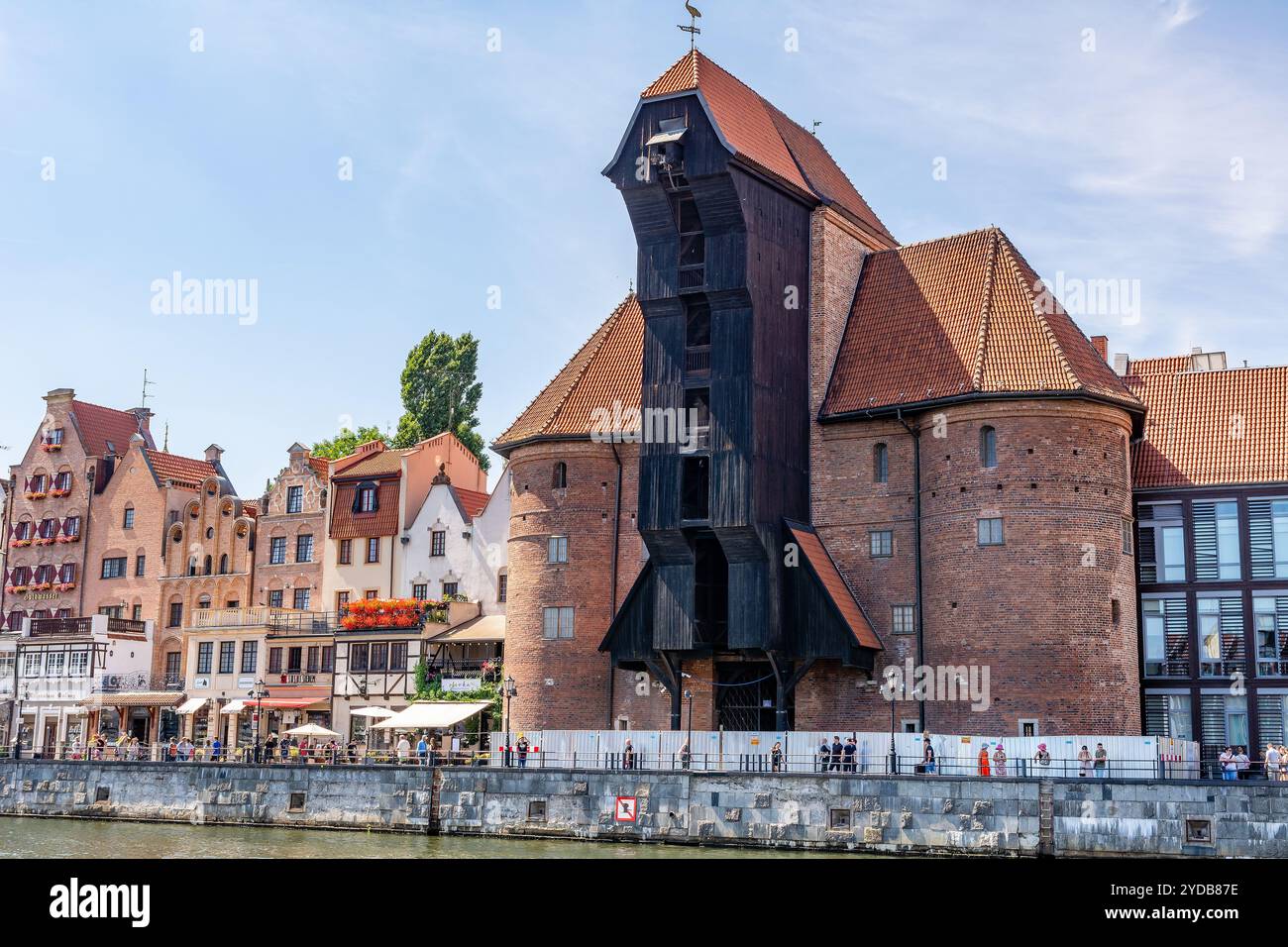 Historical building Zuraw by the river Motlawa in Gdansk (Poland) Stock Photo