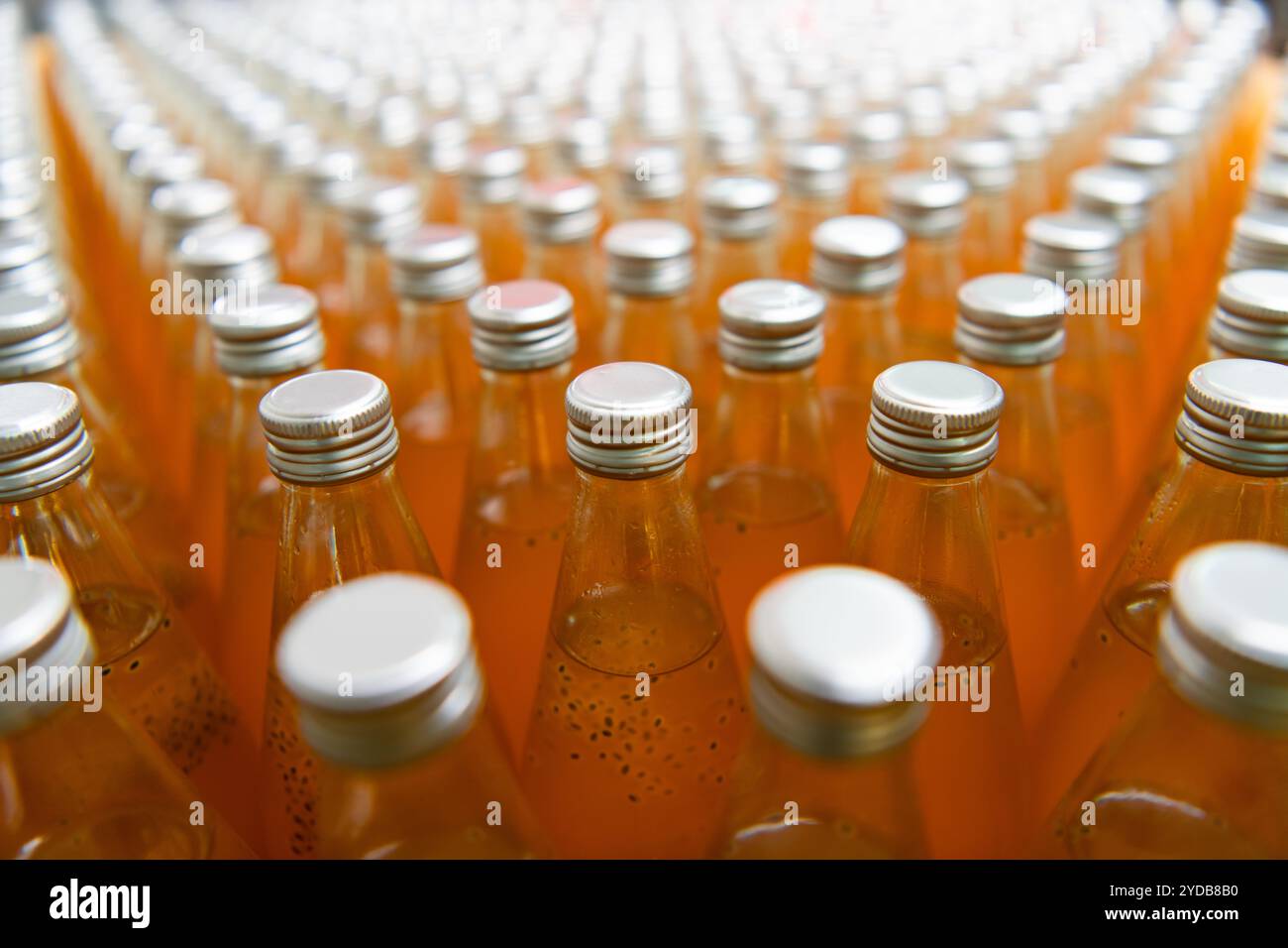 Full Ready Ready-to-drink bottled juice products Arranged and packed in boxes for ...