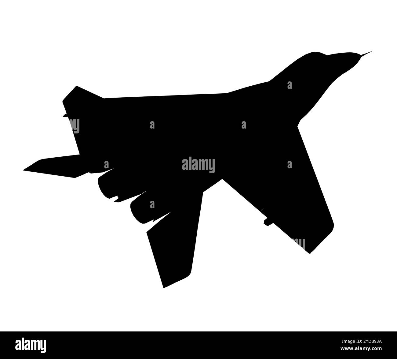 Vector illustration of silhouette fighter jet, war plane. Silhouette of