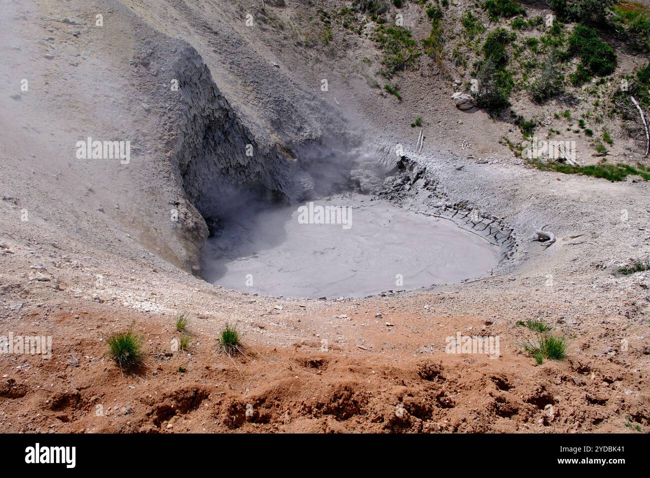 mudpot, called Mud Volcano, in Yellowstone national park Stock Photo