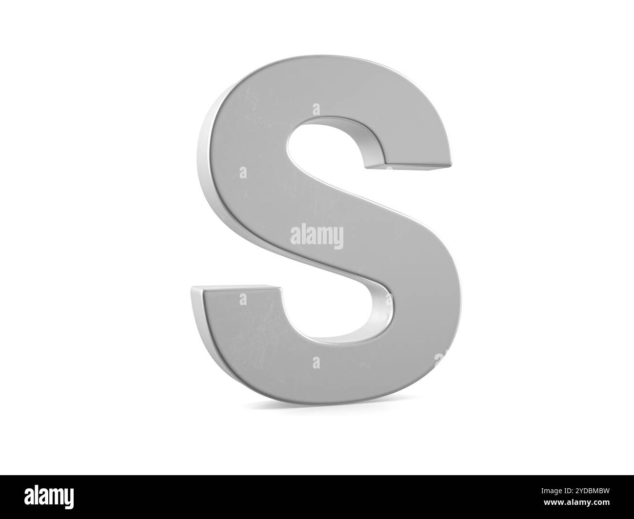 Metal letter S on a white background. 3d illustration Stock Photo - Alamy
