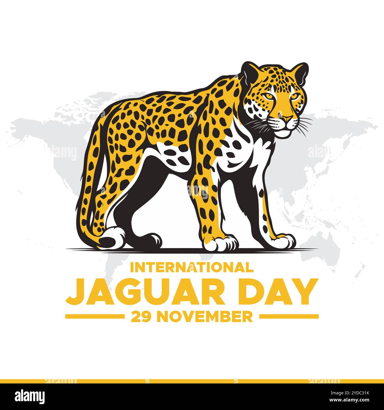 International Jaguar Day Vector Illustration on 29 November. International Jaguar Day banner design. Stock Vector