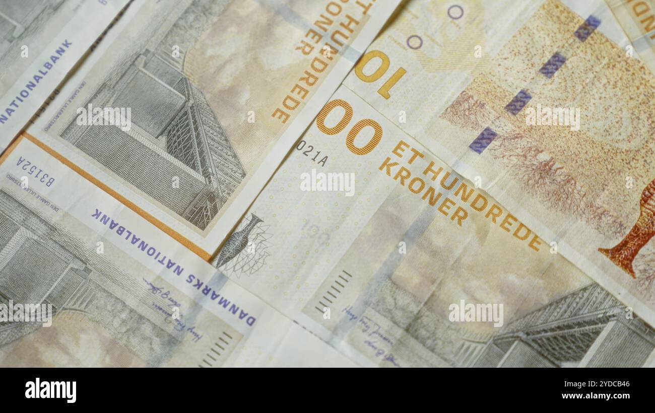 Denmark Banknotes Danish kroner banknotes featuring architectural sketches and intricate ...
