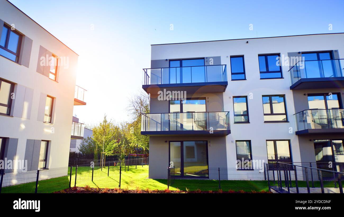 Picture of Modern multifamily building in a european city. Walls made of concrete ...