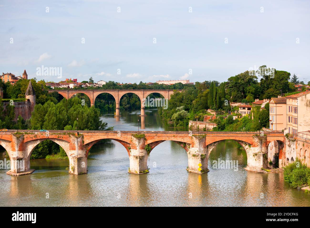 View of the August bridge in Albi, France. Horizontal shot Stock Photo