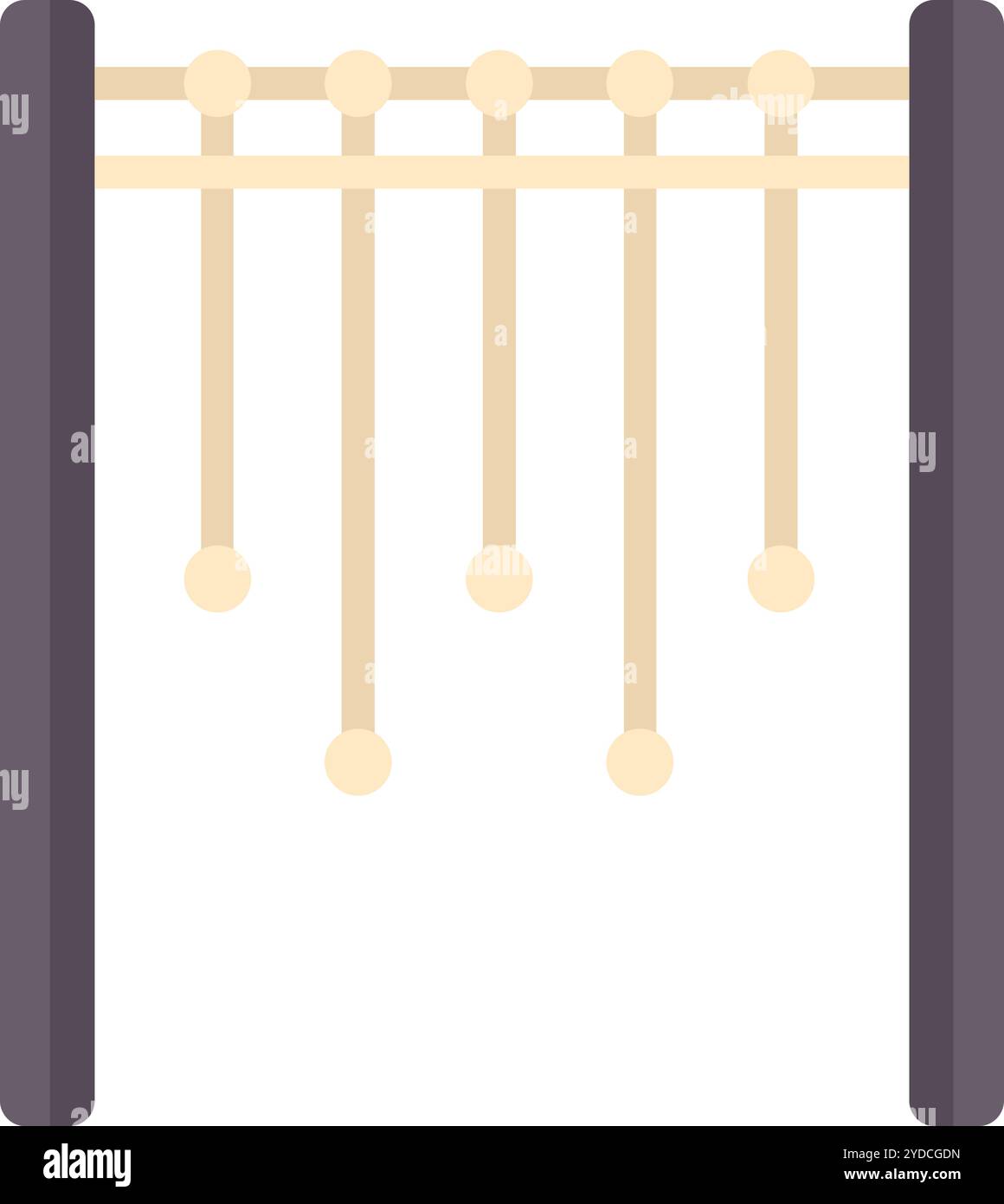 Simple icon of playground equipment featuring hanging ropes with balls ...