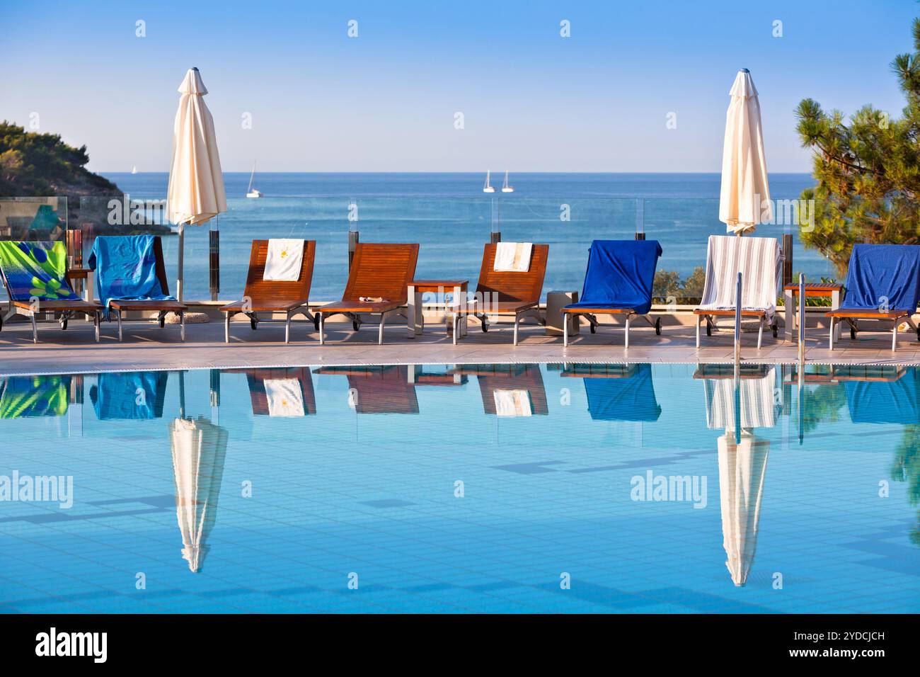 Day view of a pool with sea view hi-res stock photography and images ...