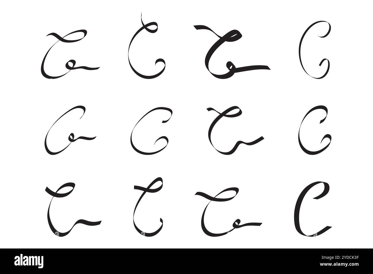 C Letter Alphabet Initial Cursive Hand Written Set for Logo Brand Stock ...