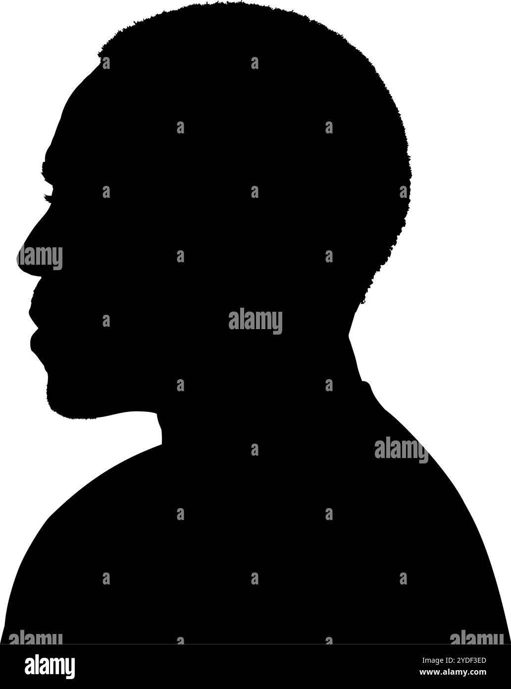 Silhouette profile face of afroamerican man stock vector image art