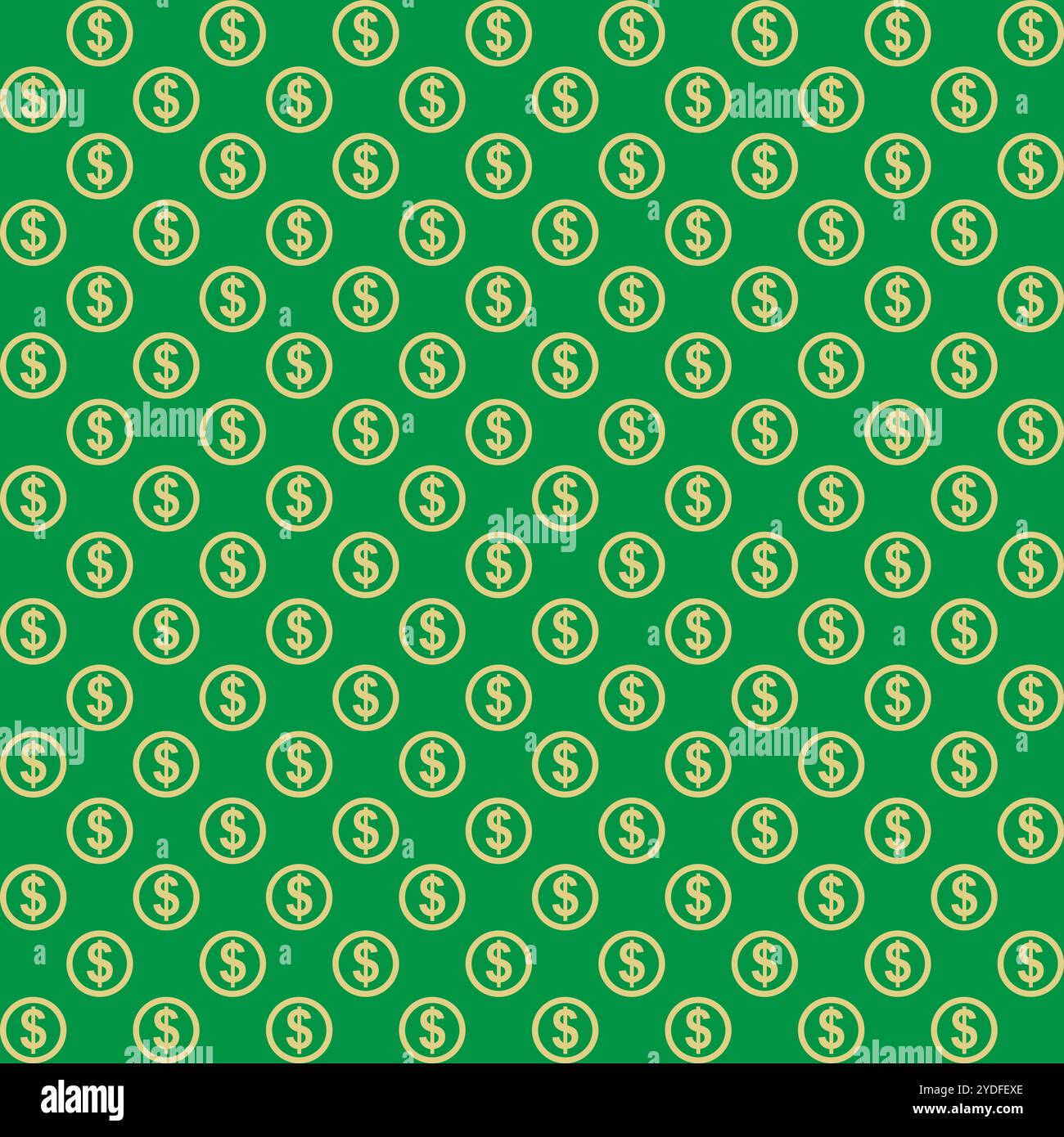 Seamless dollar pattern. Green background. Stock Vector