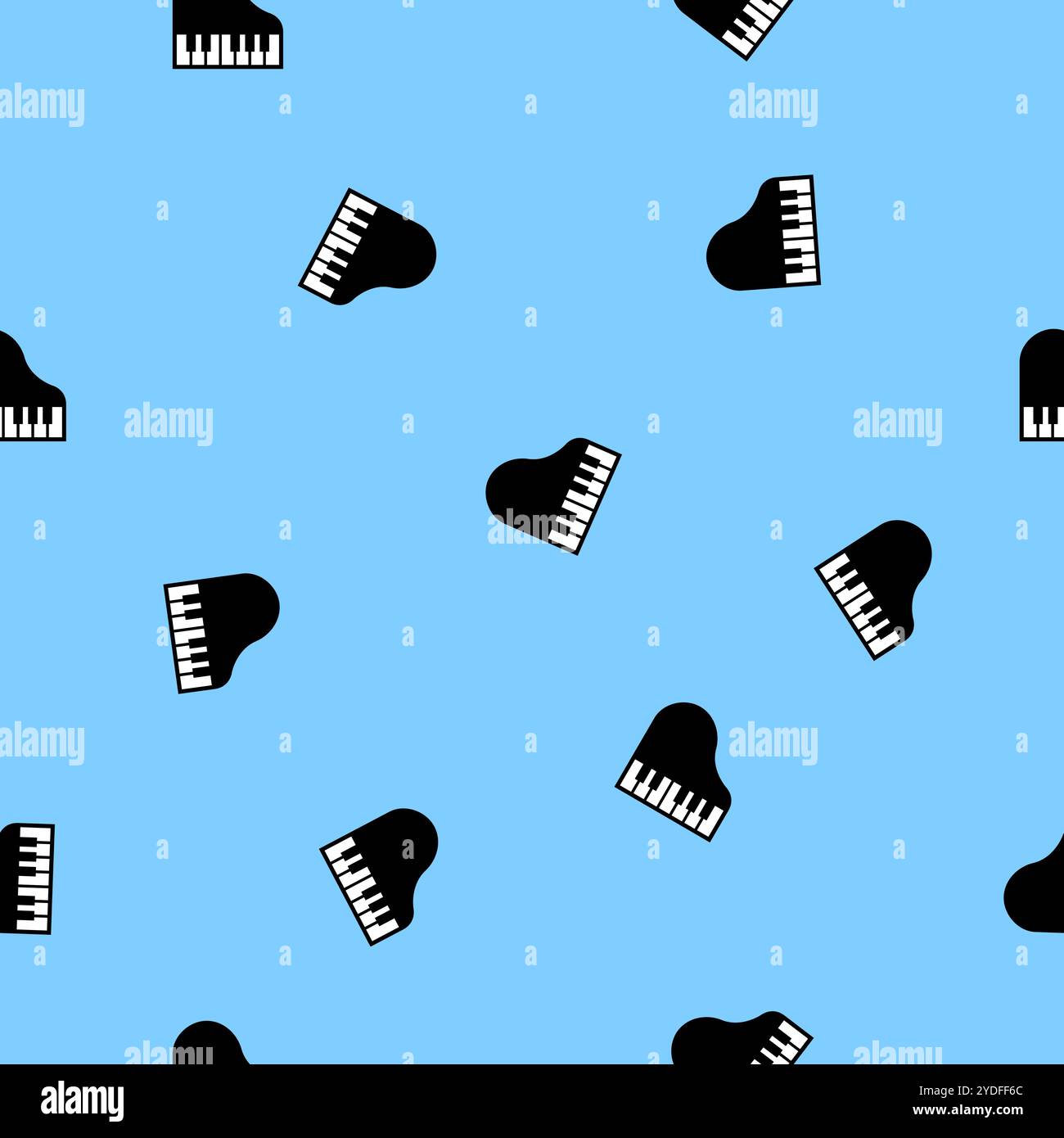 Orchestral Classic Grand Piano seamless pattern texture background Stock Vector