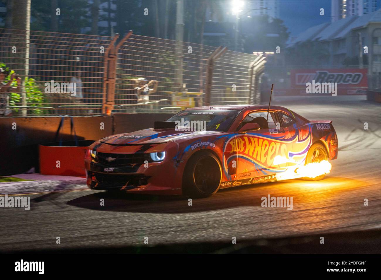 Gold Coast, Queensland, Australia. 26th Oct, 2024. Boost Mobile Drift Slam Pro driver Matt Mingay rounds Repco Corner during the Boost Mobile Drift Slam Pro on Saturday at the Boost Mobile Gold Coast 500. (Credit Image: © James Forrester/ZUMA Press Wire) EDITORIAL USAGE ONLY! Not for Commercial USAGE! Stock Photo
