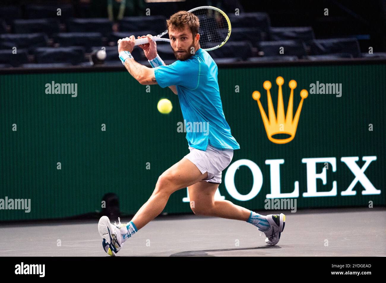 Corentin MOUTET (FRA) during the Qualifying of the Rolex Paris Masters