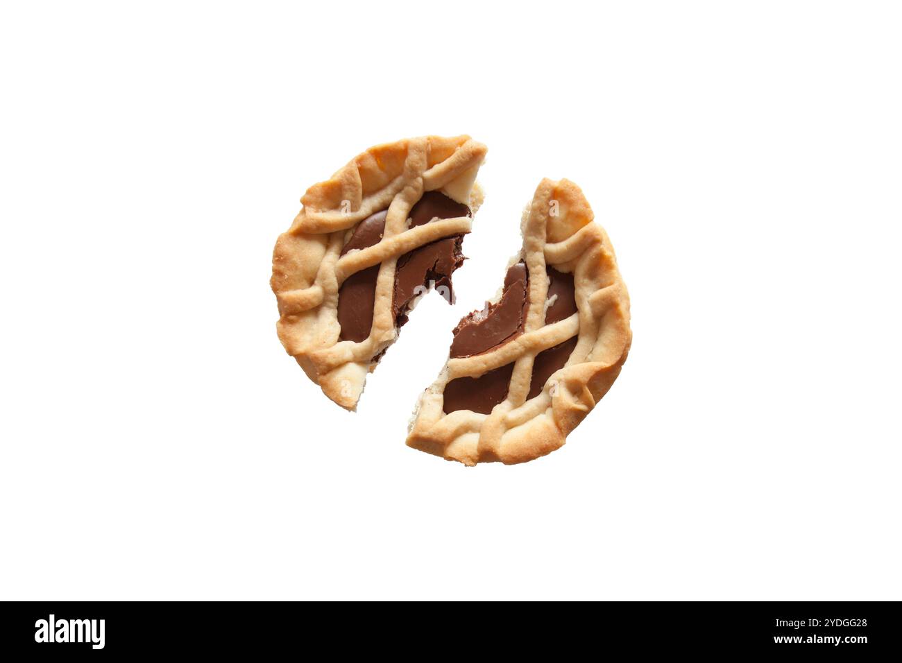 chocolate tartlet in white background Stock Photo