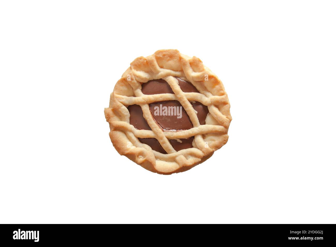 chocolate tartlet in white background Stock Photo