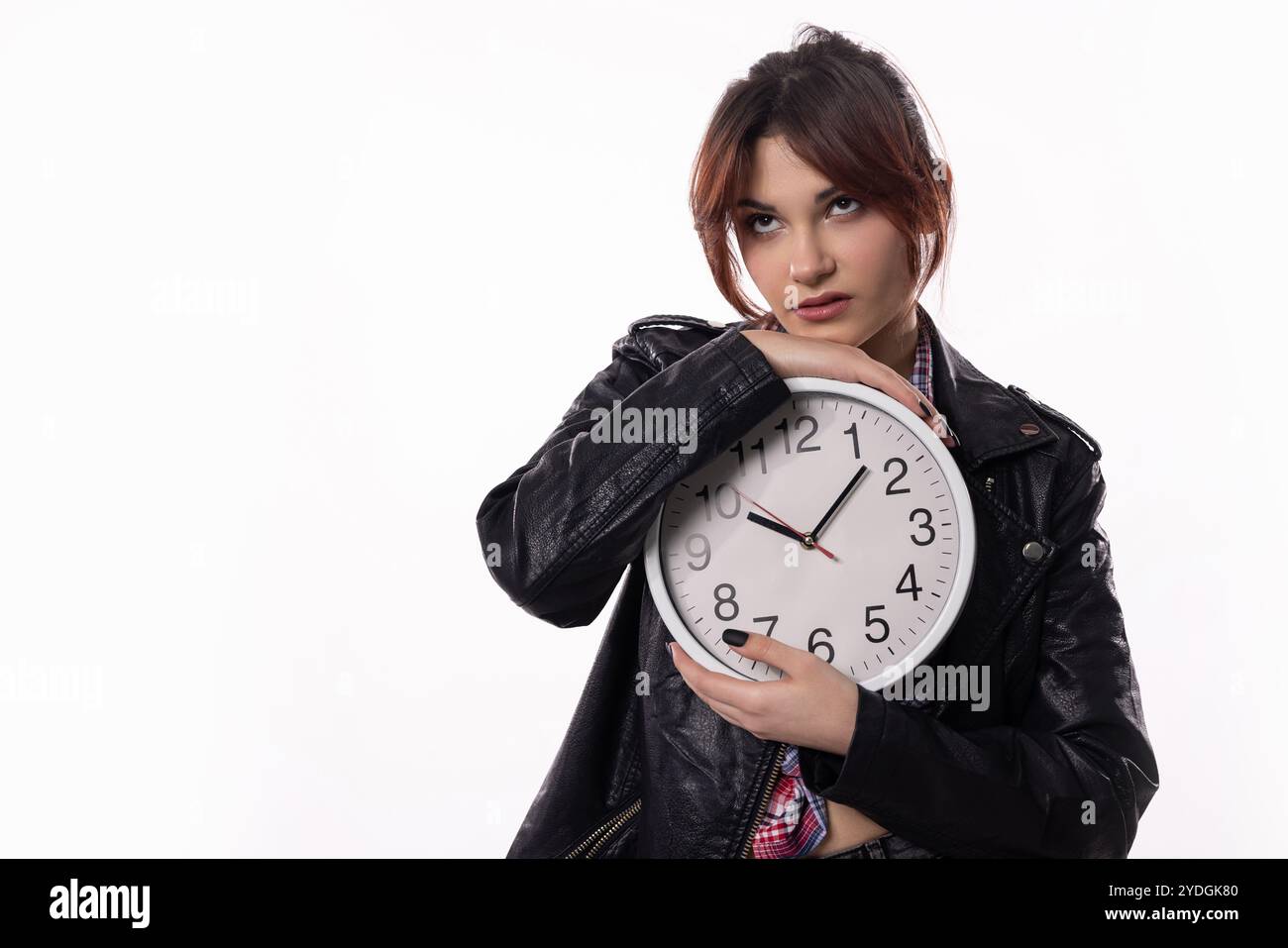 The Concept of Time Depicting a Fashionable Woman with a Clock as an ...