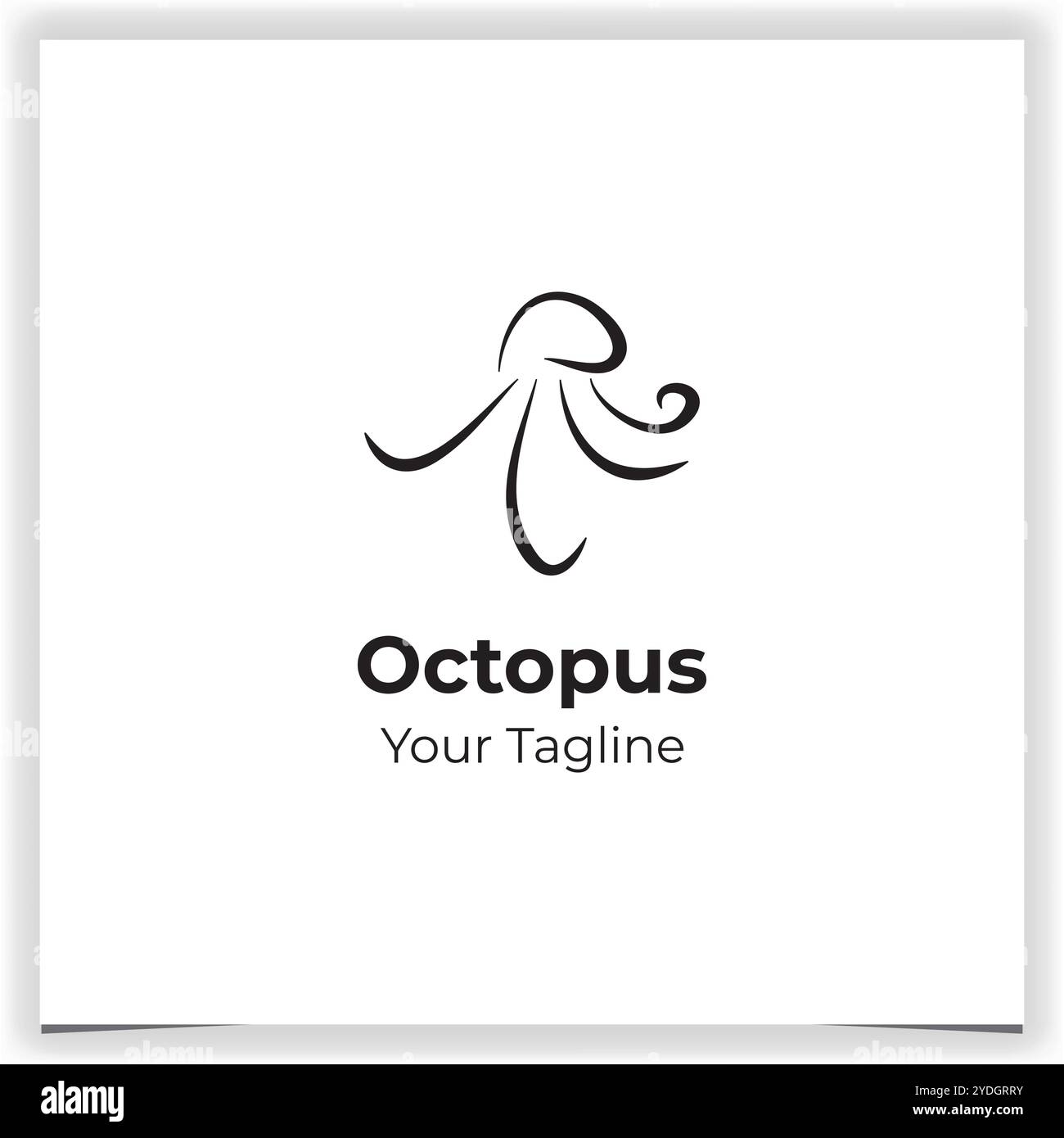 black octopus logo design template vector Stock Vector
