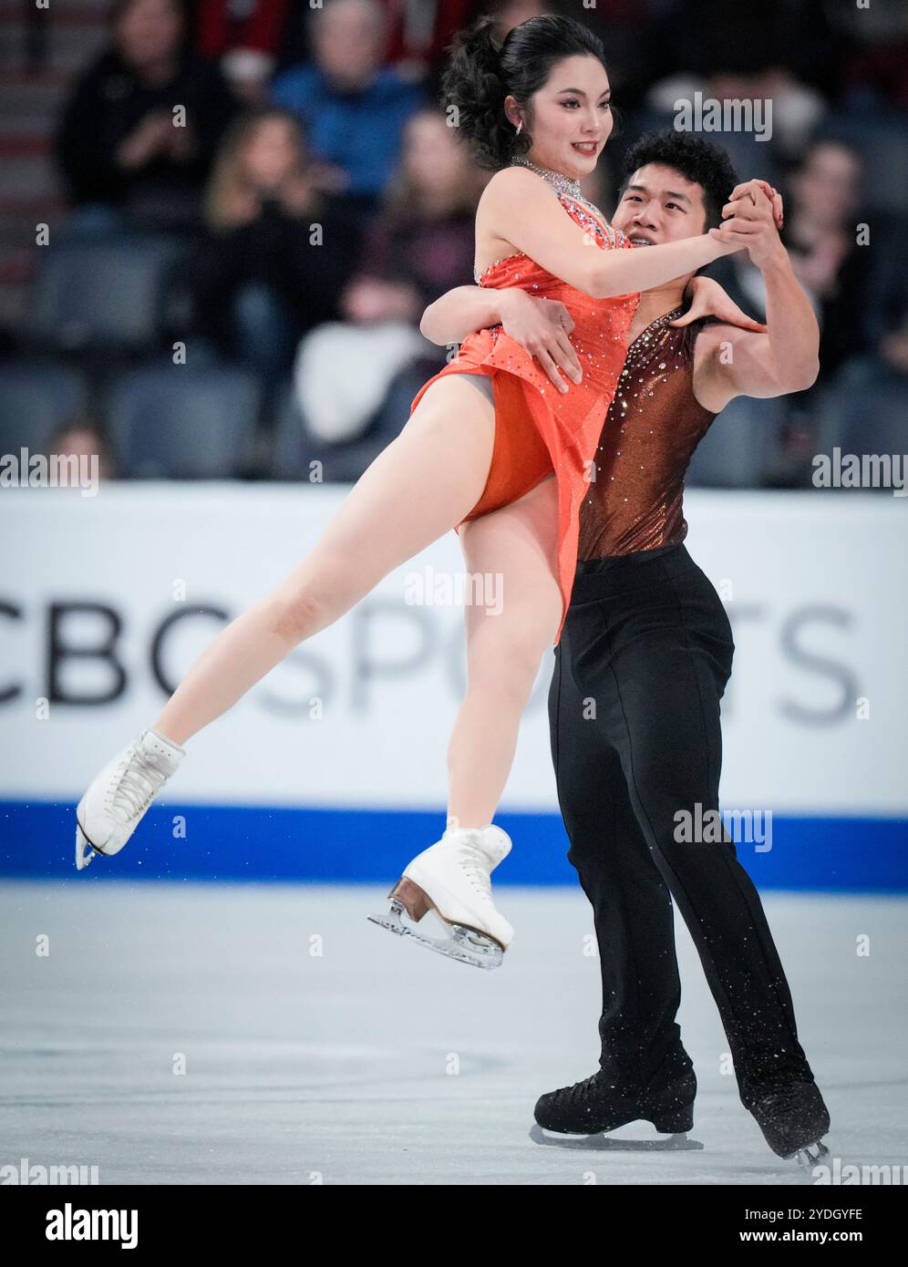 Hannah Lim and Ye Quan of Korea skate during the rhythm dance program ...