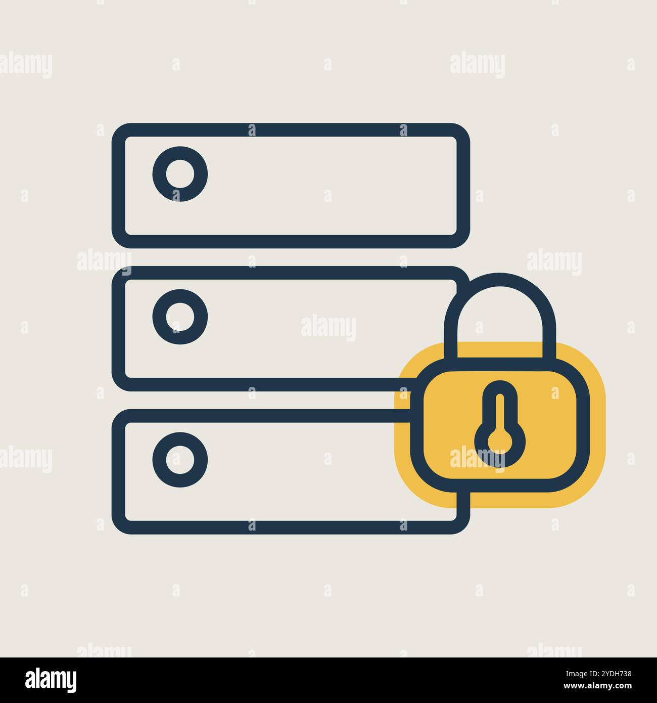 Database padlock vector icon. Security sign. Graph symbol for your web ...
