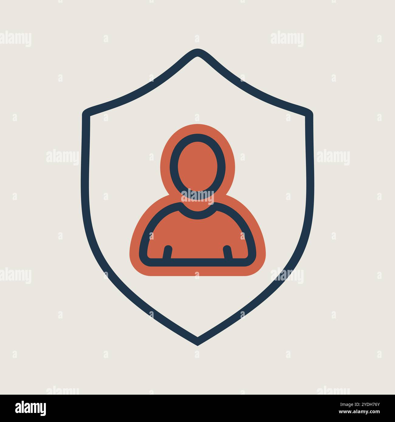 Privacy vector icon. Shield with person silhouette symbol. Personal ...