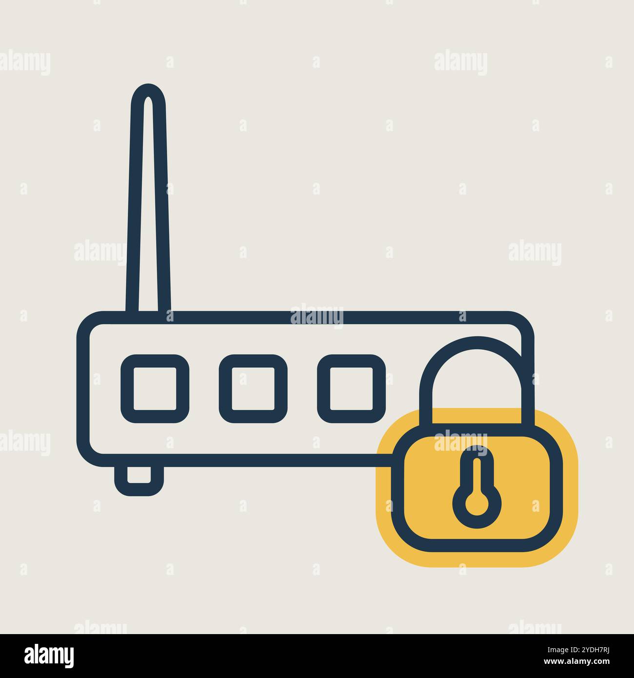 WIFI modem with lock vector icon. Private wifi network sign. Security ...