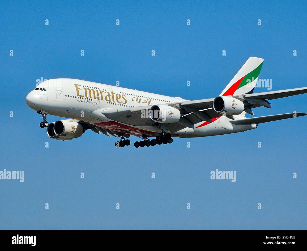 Frankfurt, Hessen, Germany - August 13 2024: Emirates Airbus A380-861 A6-EUA FRA Frankfurt Airport Stock Photo