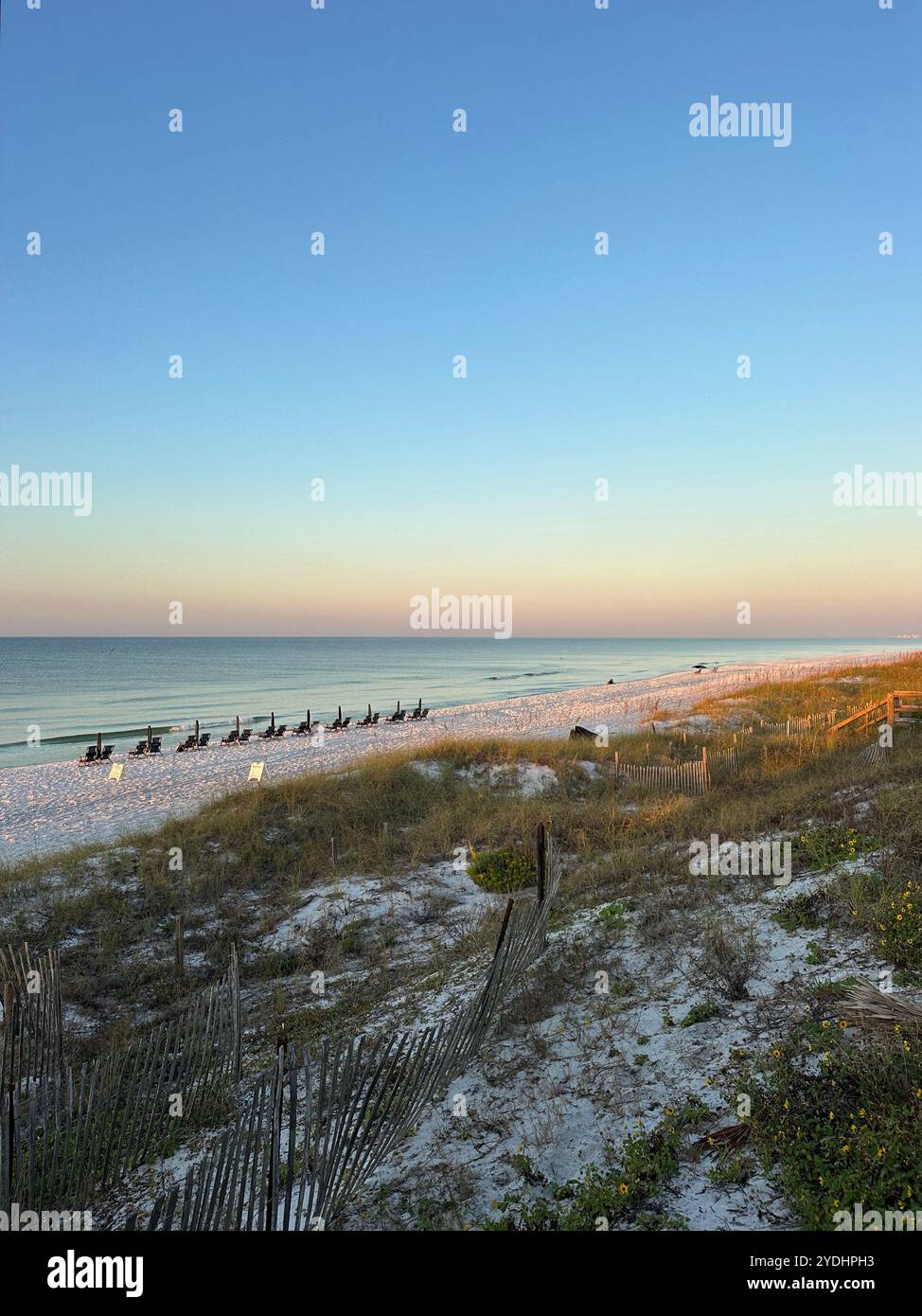 Dune Allen Beach Florida upper view sunrise - Smartphone Captured Stock Image