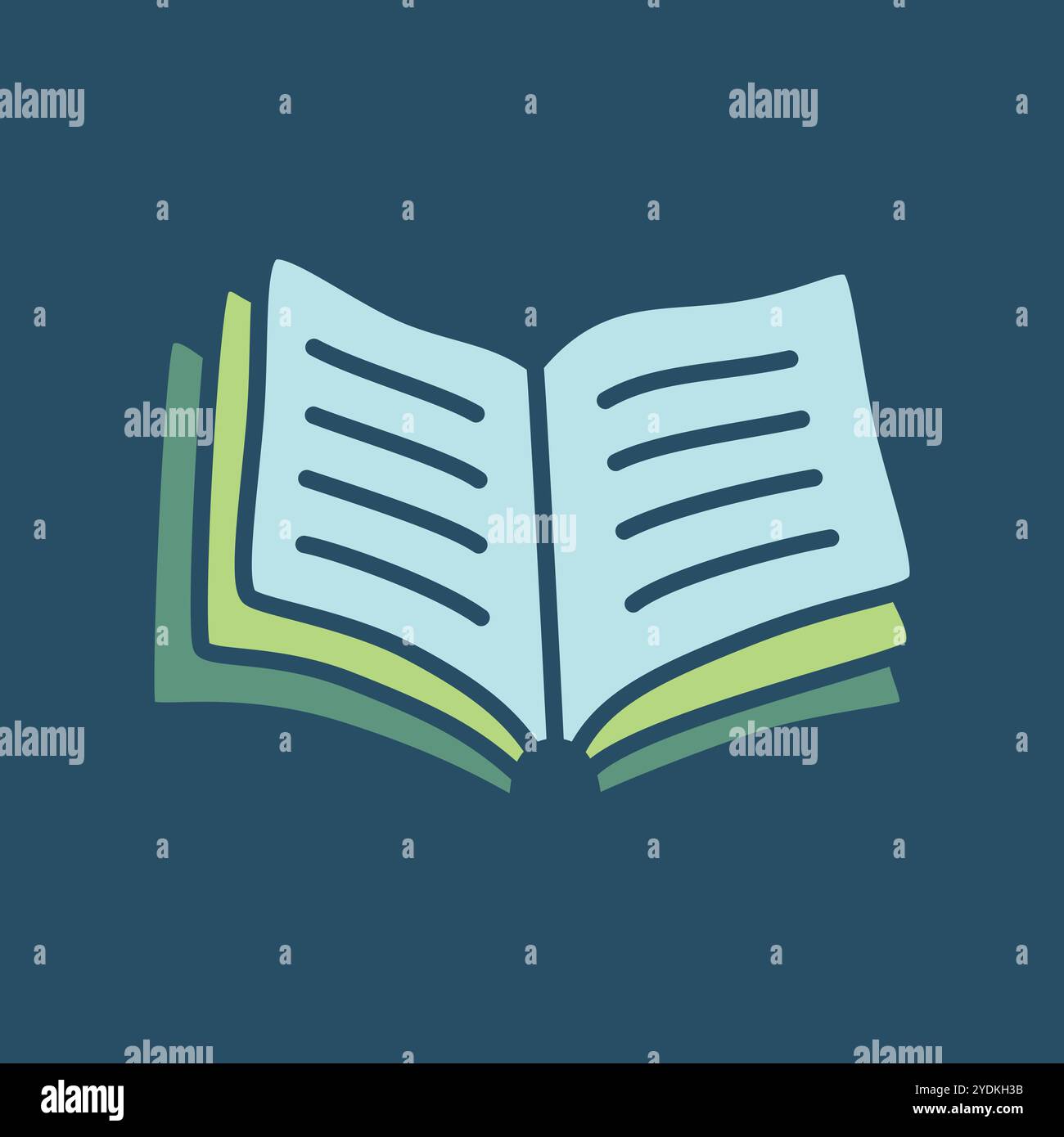 Doodle book icon hand drawn in a modern minimalistic style. Knowledge ...