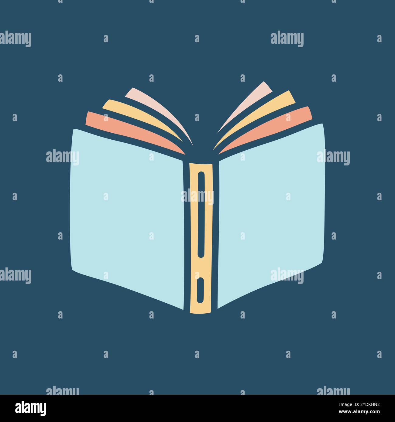 Doodle book icon hand drawn in a modern minimalistic style. Knowledge ...