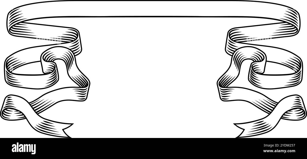 Ribbon Scroll Parchment Banner Vintage Woodcut Stock Vector Image & Art ...